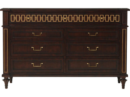 Alexa Hampton McCombs 9-Drawer Dresser in Cambridge with Gold Details