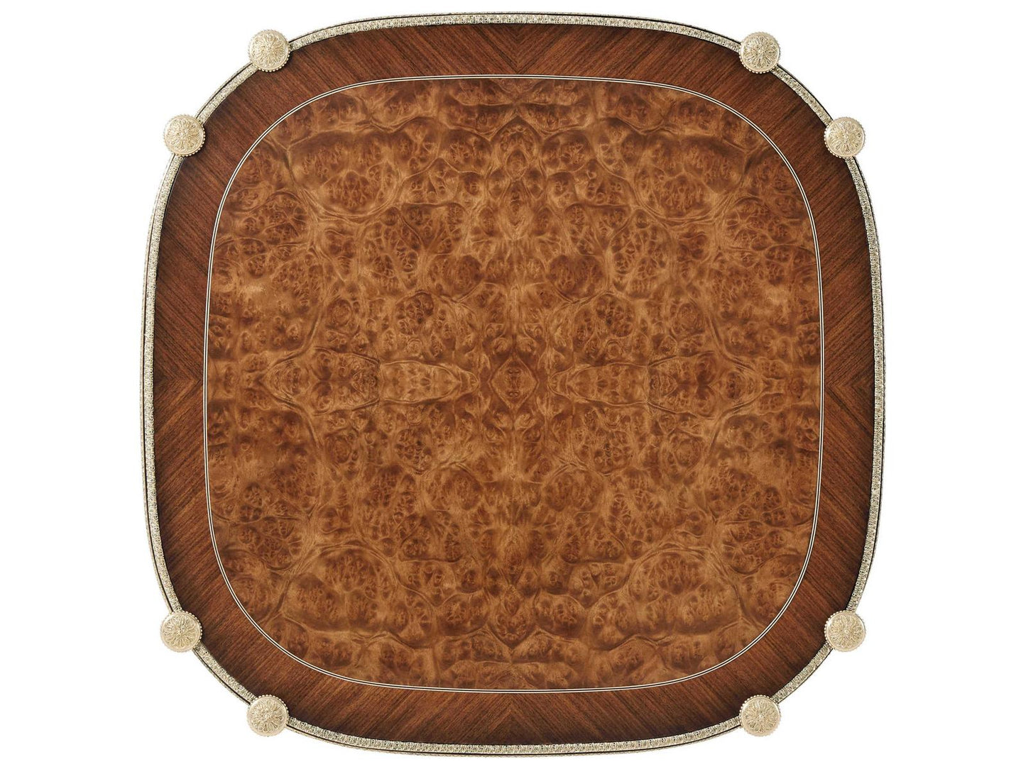 The Timothy Side Table in Golden Madrone Burl and Brass