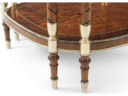 The Timothy Side Table in Golden Madrone Burl and Brass