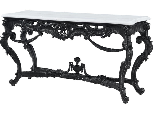 Spencer London Rectangular Console Table in Solid Wood and Marble