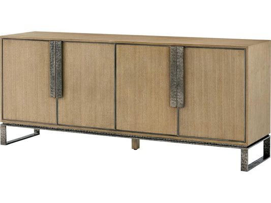 Essence Blonde Oak Media Cabinet with Aluminum Sled Base