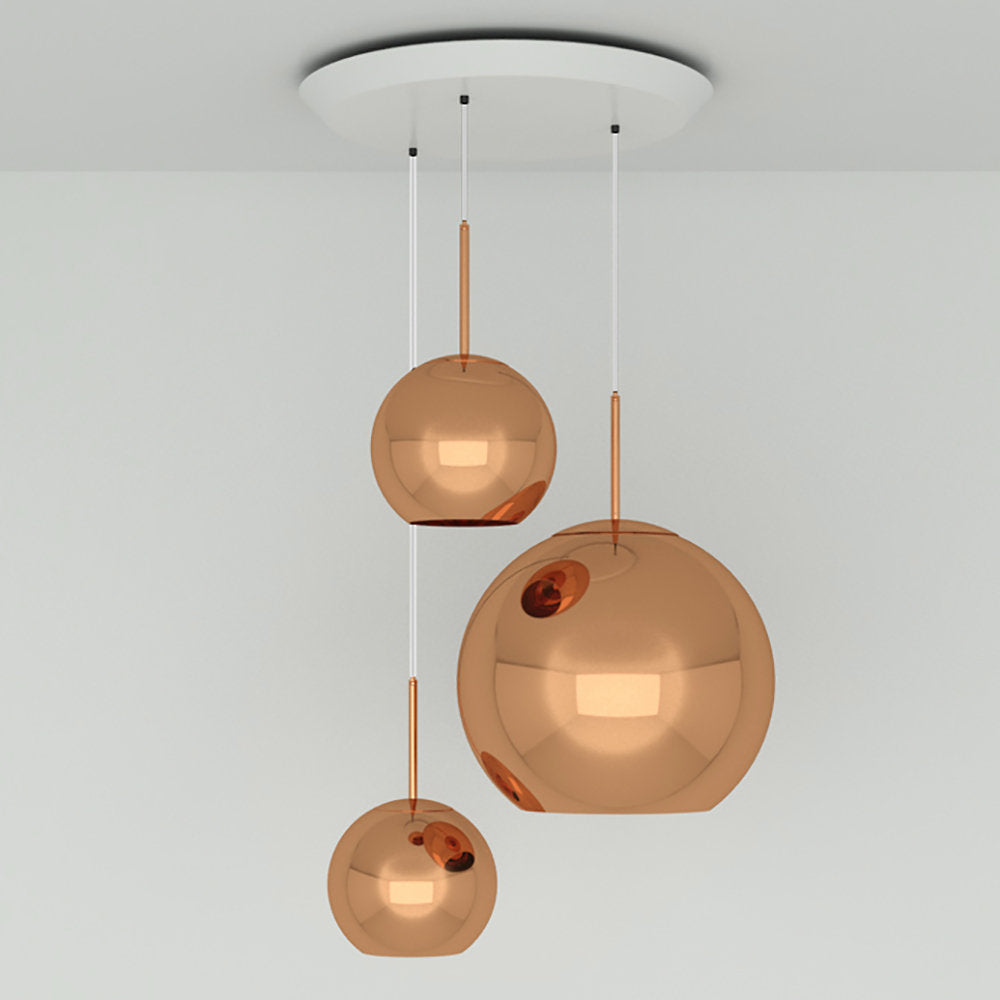 Copper Trio Round Multi-Light Pendant