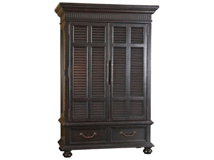 Kingstown Trafalgar British Colonial Style Armoire with Louvered Doors