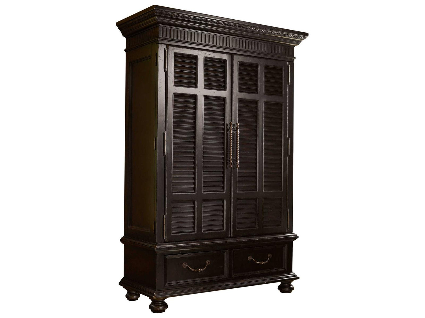 Kingstown Trafalgar British Colonial Style Armoire with Louvered Doors
