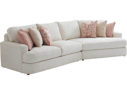 Palm Desert White Upholstered Right Arm Facing Lansing Sectional Sofa