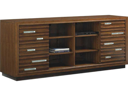 Island Fusion Princeville Media Console in Dark Walnut