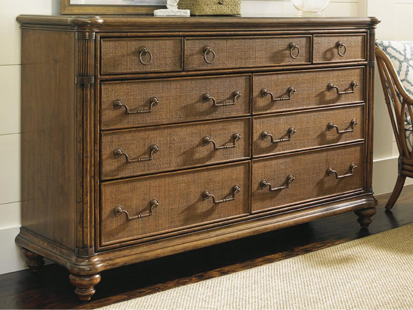 Home Bali Hai Costa Sera 9-Drawer Triple Dresser in Caribbean Sunset