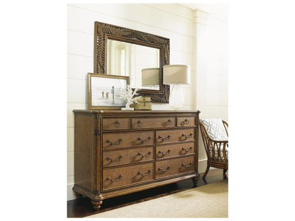 Home Bali Hai Costa Sera 9-Drawer Triple Dresser in Caribbean Sunset
