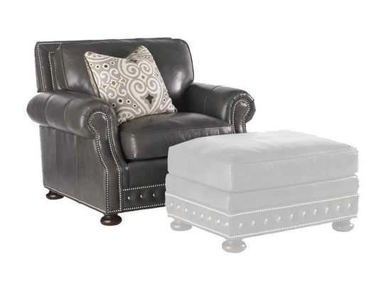 Devon Leather Accent Chair Kingstown Collection with Nailhead Trim