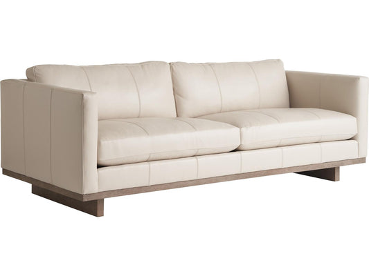 Sunset Key Beige Leather Sofa