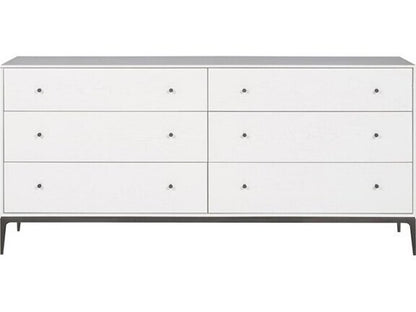 Essence 6-Drawers White Oak Wood Double Dresser