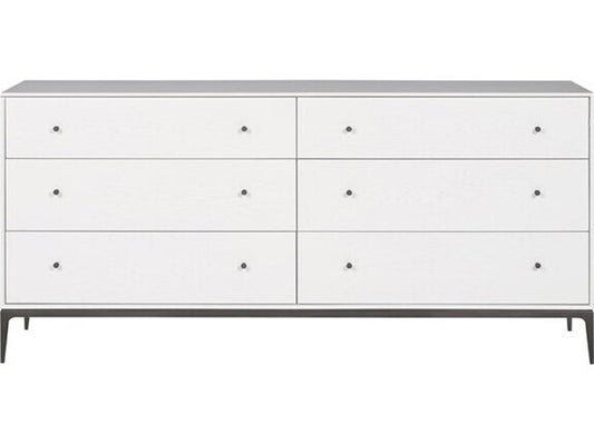 Essence 6-Drawers White Oak Wood Double Dresser