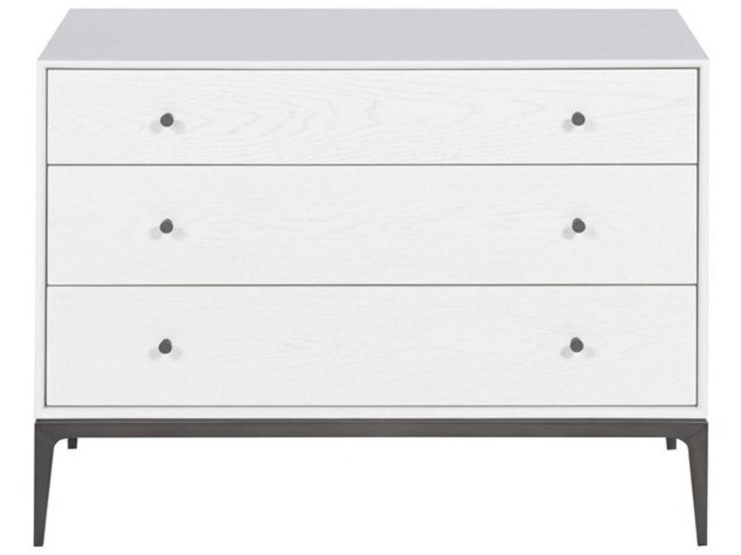 Essence 3-Drawer Nightstand White Oak with Heirloom Bronze