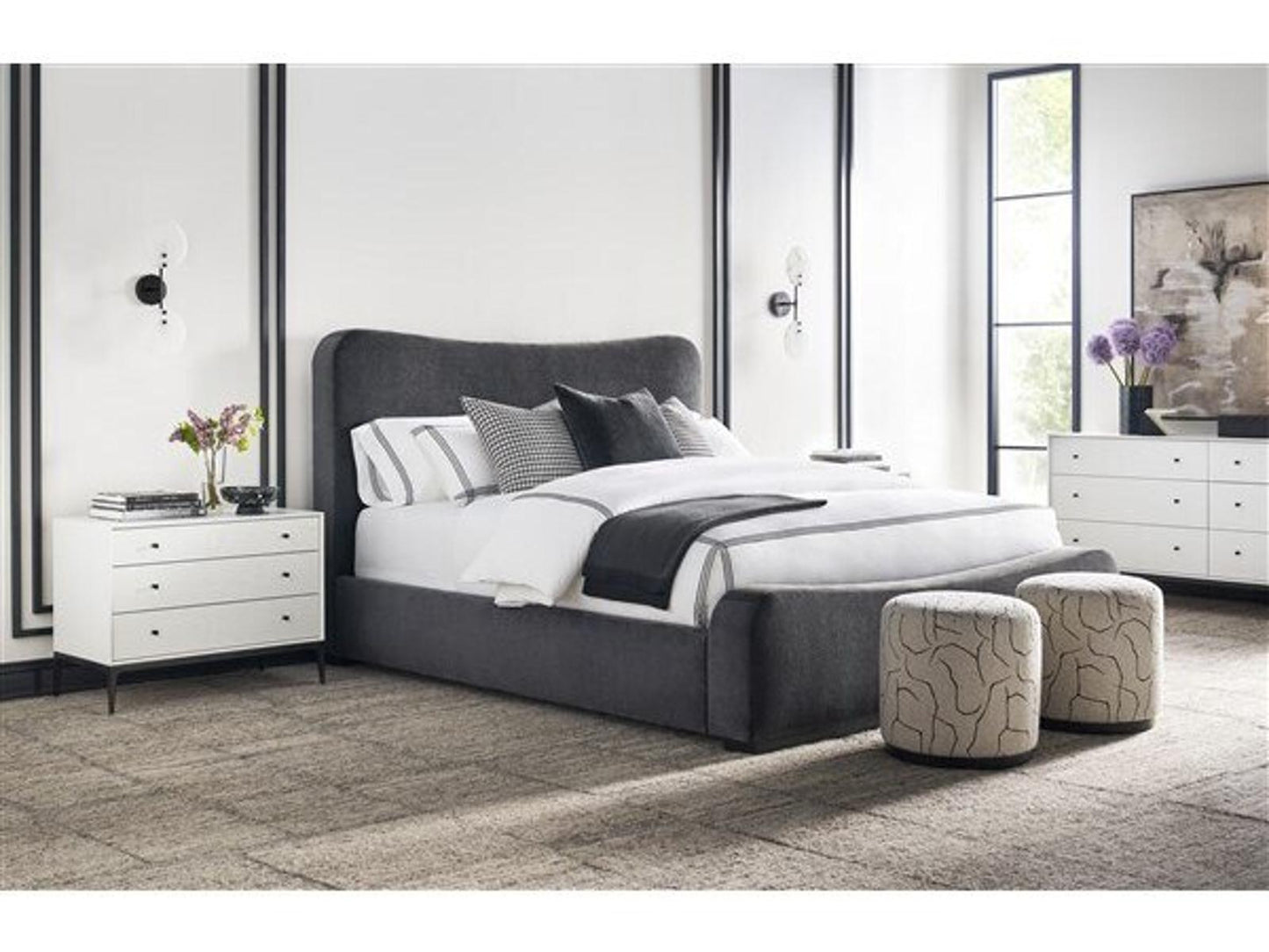 Essence 3-Drawer Nightstand White Oak with Heirloom Bronze