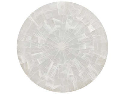 Meridian Round End Table Bricked Cloud Onyx Stone