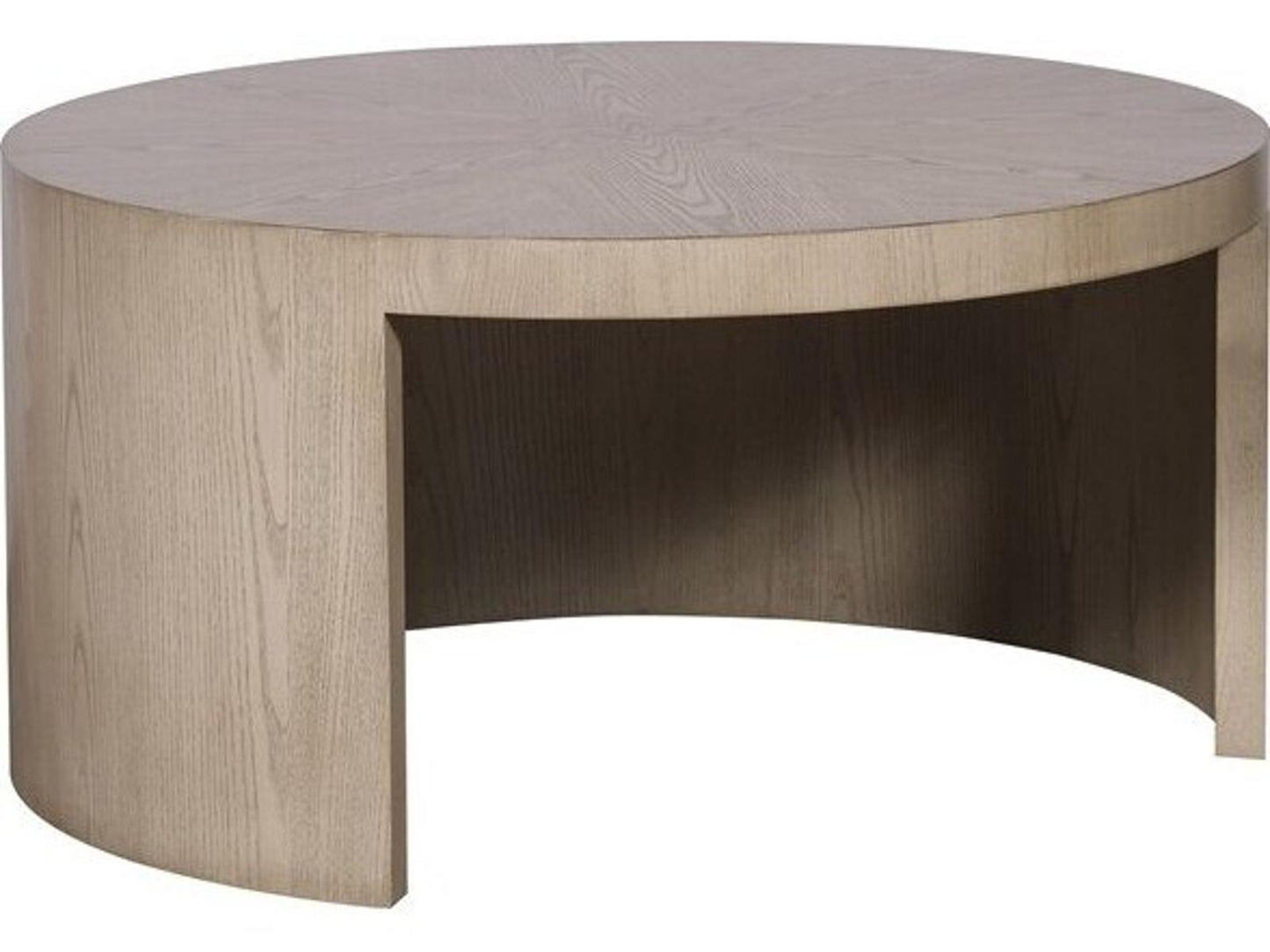 Creston Round Wood Coffee Table in Linen Finish