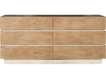 Edge 6-Drawer Bleached Walnut Double Dresser in Camel