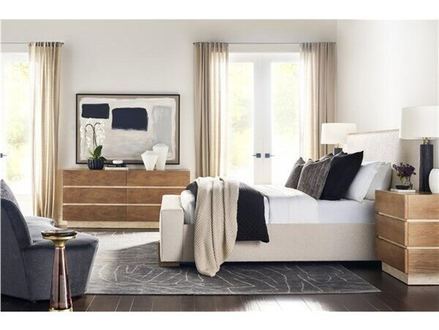 Edge 6-Drawer Bleached Walnut Double Dresser in Camel