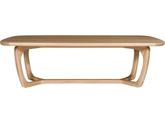 Form 98-Inch Rectangular Trestle Dining Table in Wheat Oak