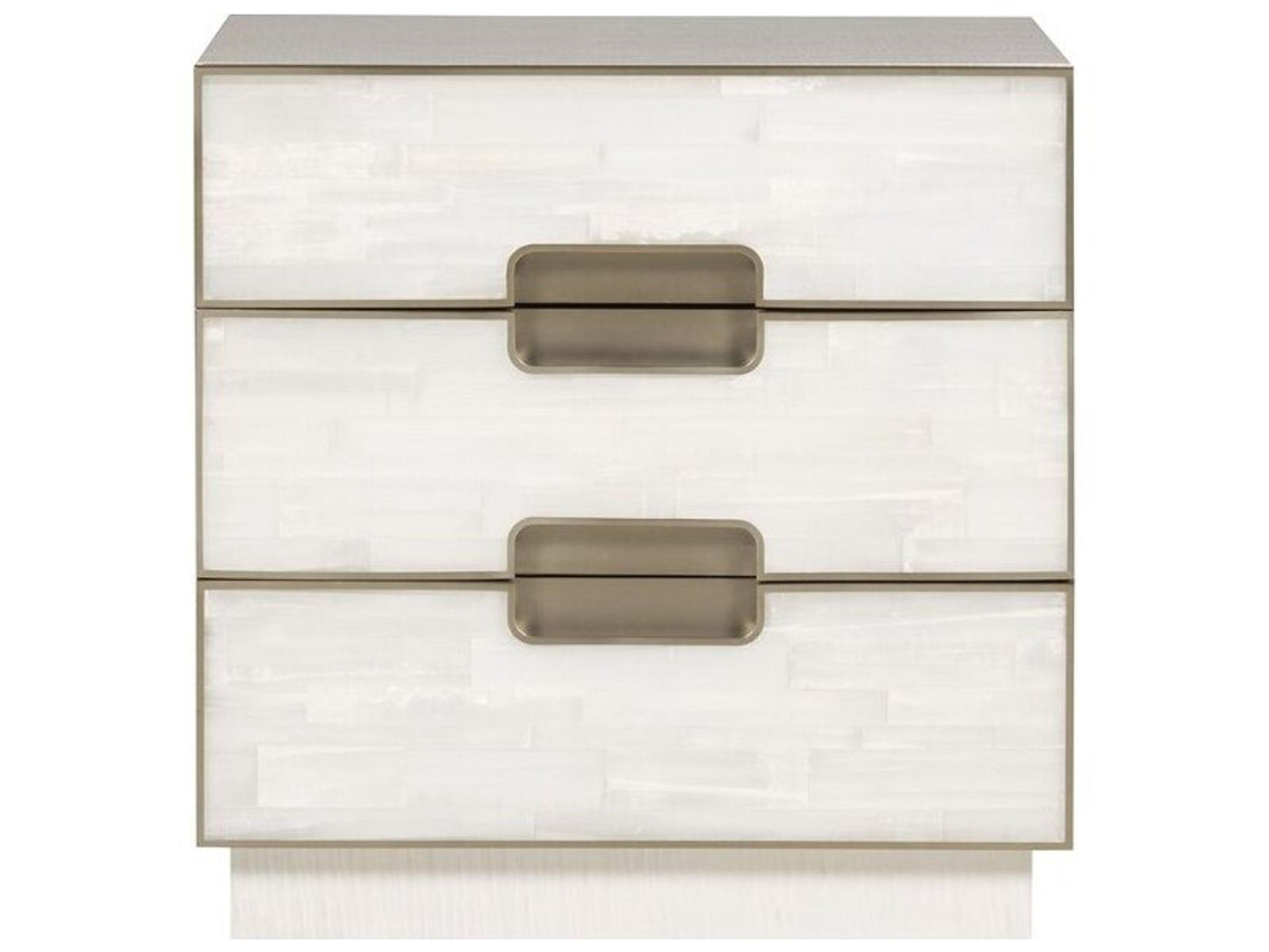 Splendor 3-Drawer Selenite Nightstand in Sea Salt