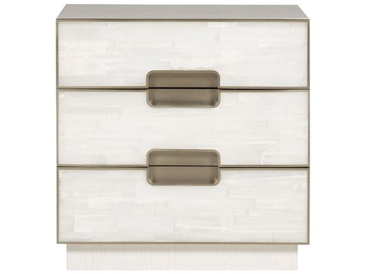 Splendor 3-Drawer Selenite Nightstand in Sea Salt