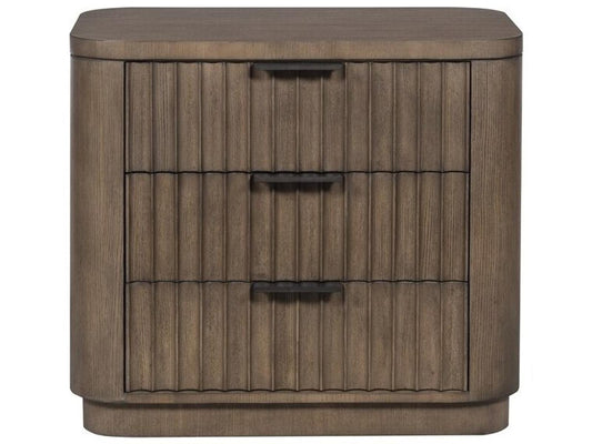 Grandhaven Fluted Front 3-Drawer Nightstand in Flaxen Stone