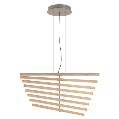 Rhythm Wood Vertical LED Pendant