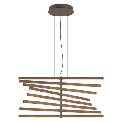 Rhythm Wood Vertical LED Pendant