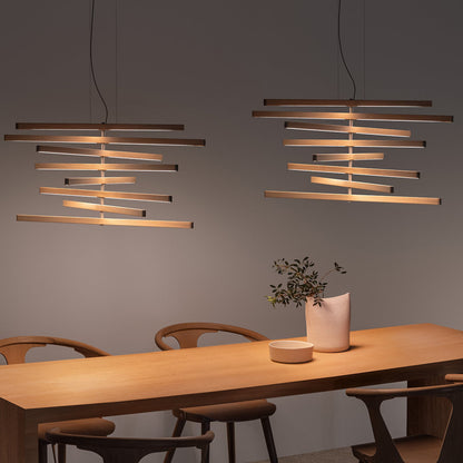Rhythm Wood Vertical LED Pendant