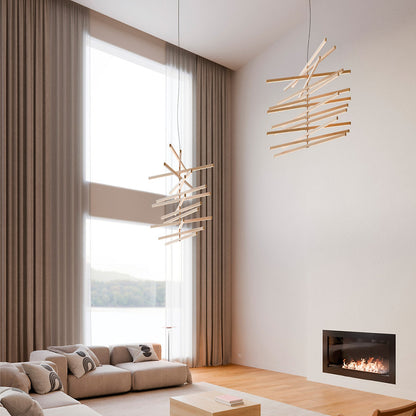 Rhythm Wood Vertical LED Pendant