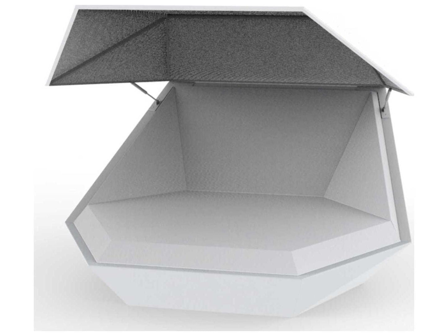 Faz Illuminated Daybed with Hinged Canopy in White