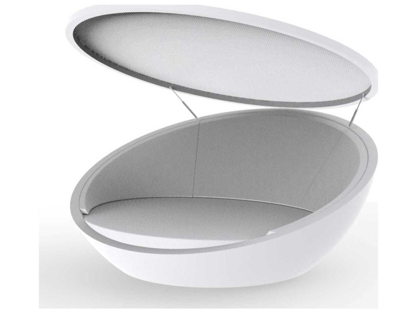 Ulm Outdoor Daybed with Folding Canopy in White