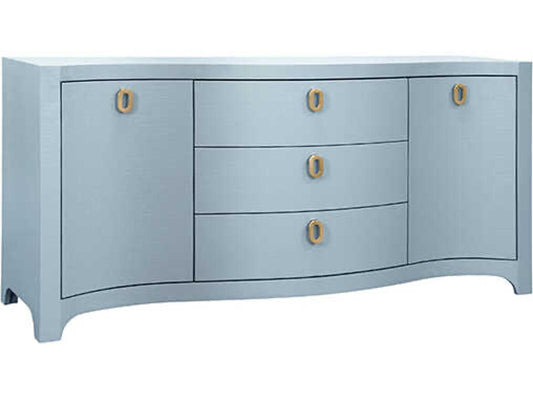 Paulina Curved Front 2-Door 3-Drawer Buffet in Light Blue Linen