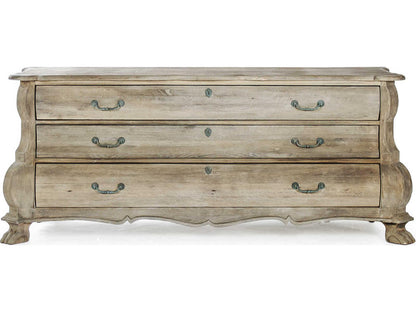 3-Drawers Natural Beech Wood Dresser