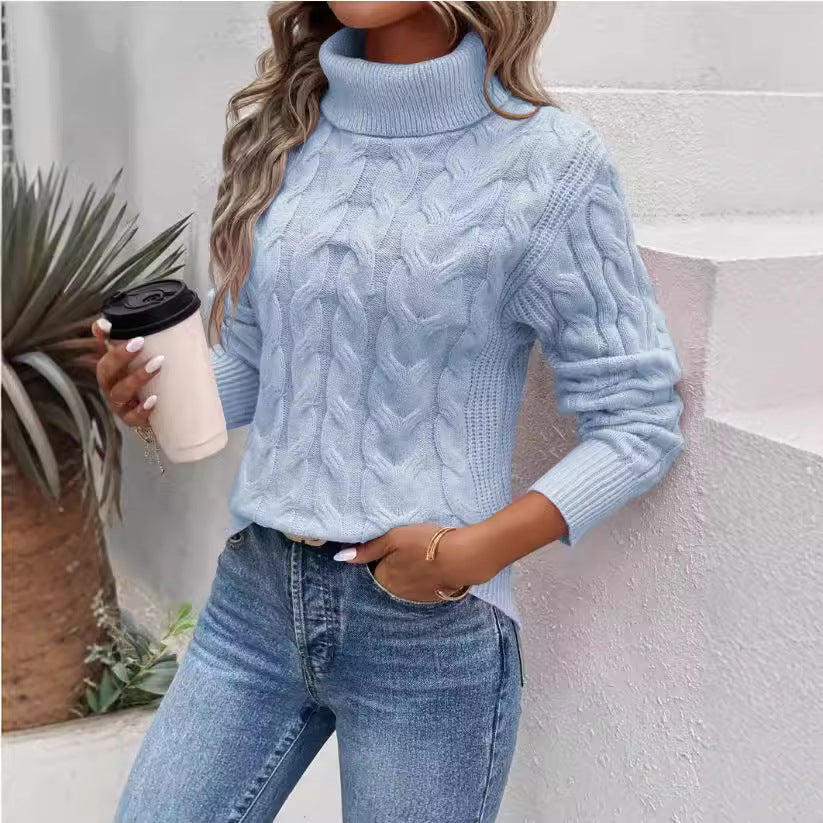 Women’s Cozy Cable-Knit Turtleneck Sweater Timeless Winter Elegance