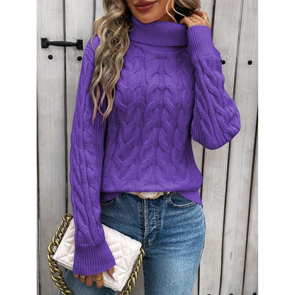 Women’s Cozy Cable-Knit Turtleneck Sweater Timeless Winter Elegance