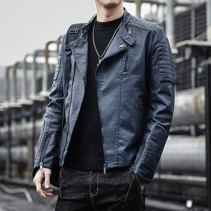 Men’s Autumn Winter Leather Jacket Classic Casual Coat