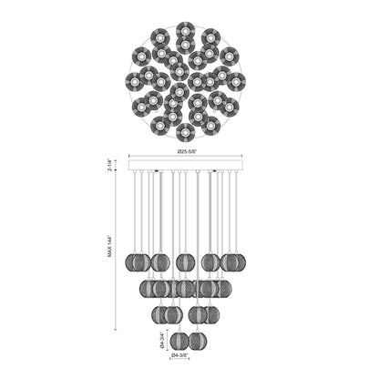 Marni 30 Head LED Pendant