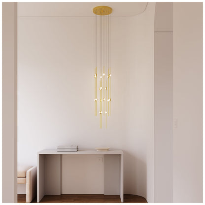 Aries 11.5"W Round Brass 2700K Short White Shade LED Pendant