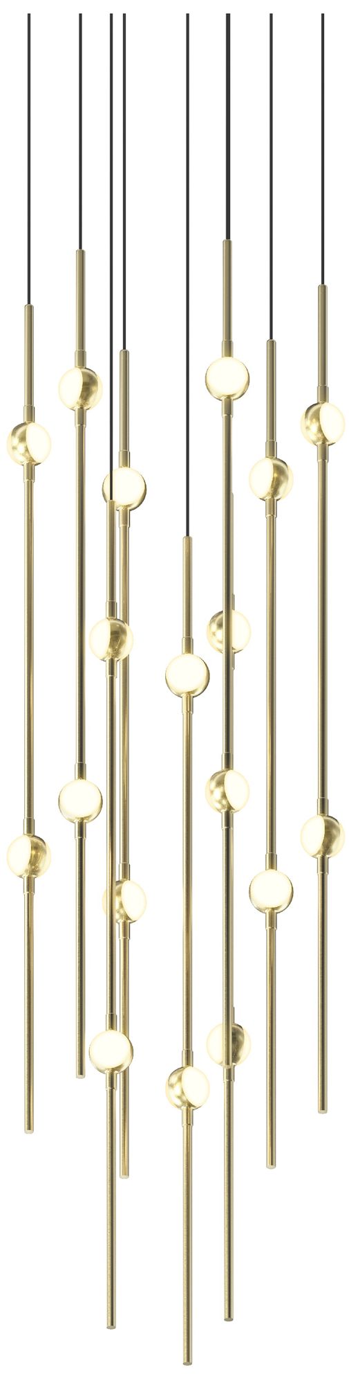 Aries 11.5"W Round Brass 3000K Long White Shade LED Pendant