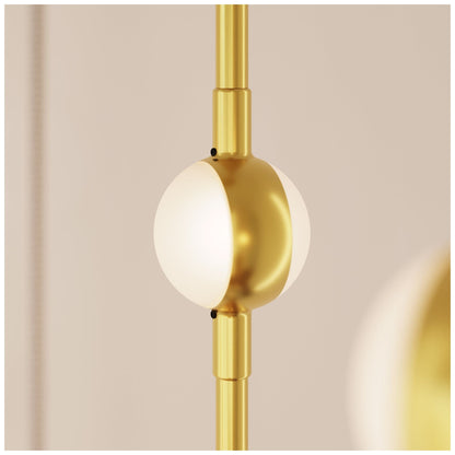 Aries 11.5"W Round Brass 3000K Short White Shade LED Pendant