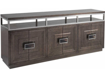 Home Viscount 79-Inch Media Console in Gold and Dark Umber