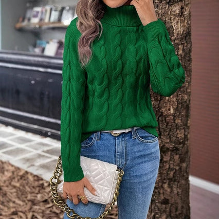 Women’s Cozy Cable-Knit Turtleneck Sweater Timeless Winter Elegance