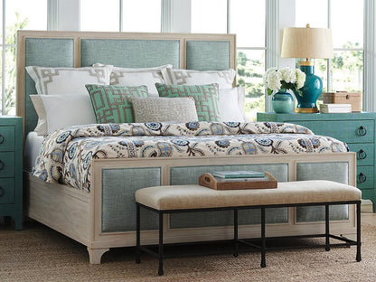 Newport Crystal Cove King Upholstered Panel Bed in Sailcloth
