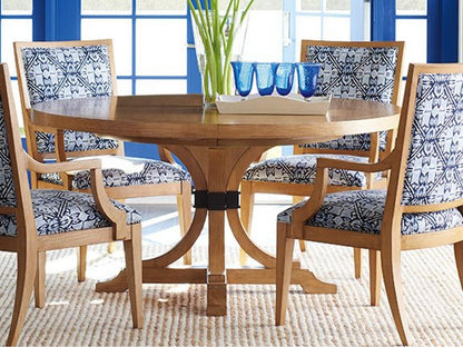Newport Magnolia 60-Inch Round Extendable Dining Table in Sandstone