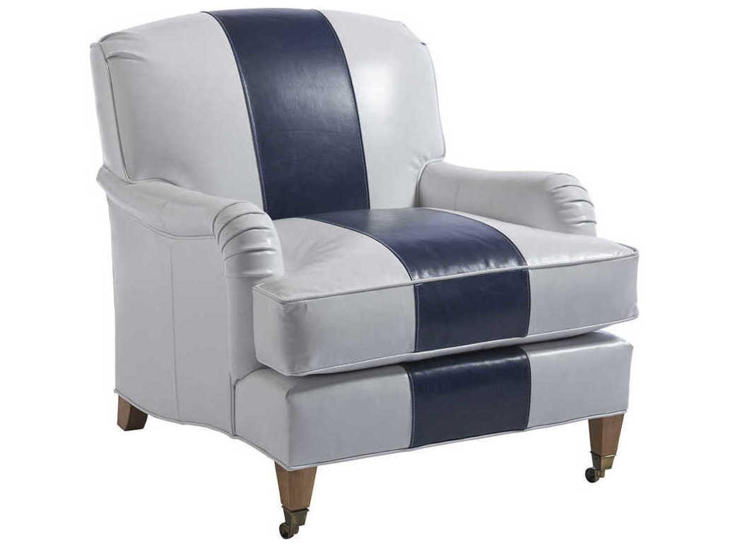 Sydney Leather Accent Chair with Brass Casters