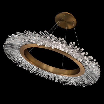 Benediction 38 1/4"W Aged Brass Crystals LED Pendant Light