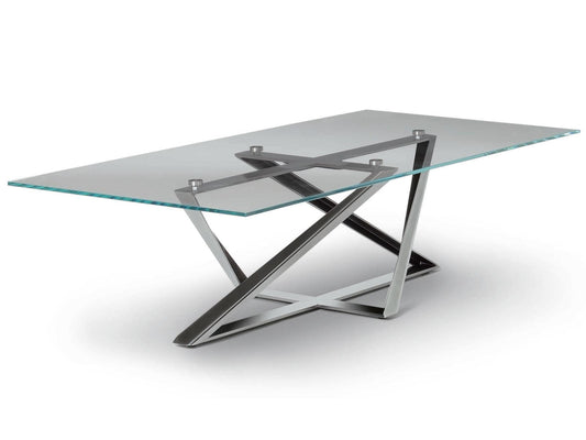Millennium Rectangle Coffee Table in Natural Silver and Clear Glass