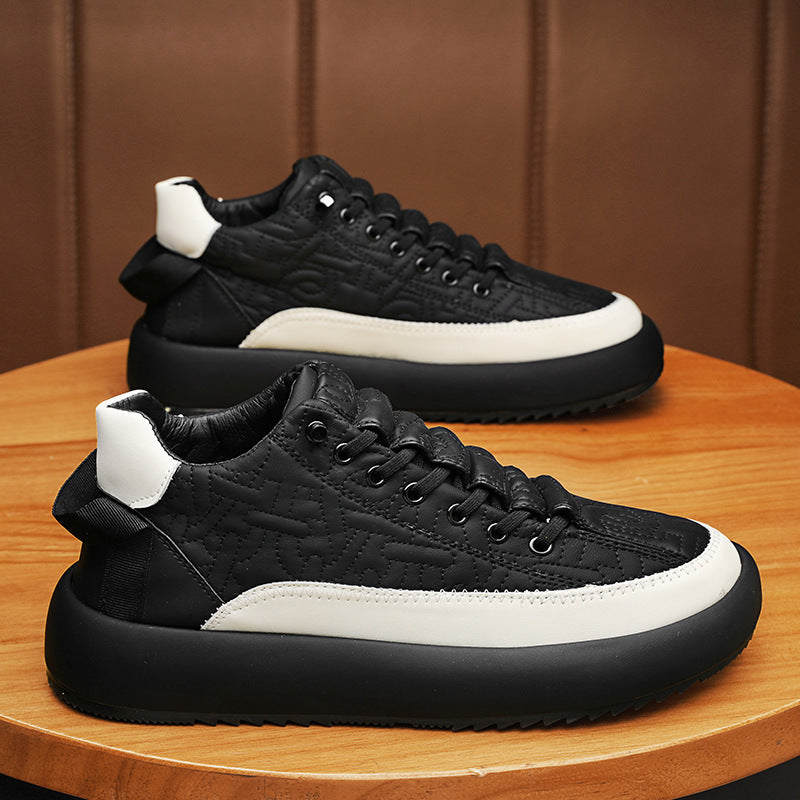 Men’s Stylish Leather Casual Sneakers Versatile Everyday Sports Shoes