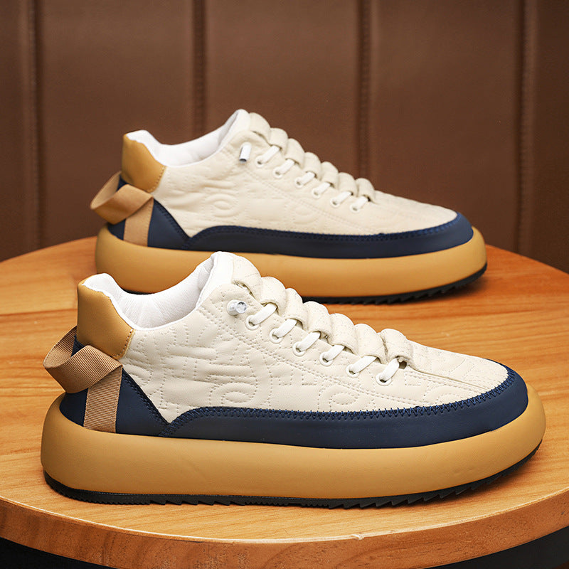 Men’s Stylish Leather Casual Sneakers Versatile Everyday Sports Shoes